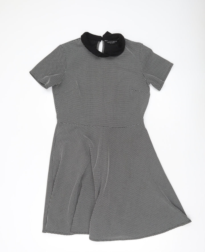 Dorothy Perkins Women’s Black Collared Skater Dress Size 14
