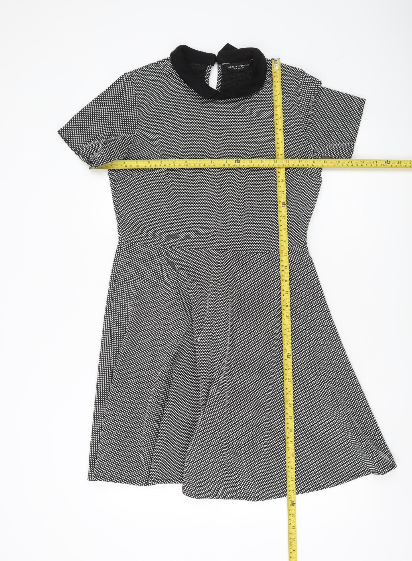 Dorothy Perkins Women’s Black Collared Skater Dress Size 14