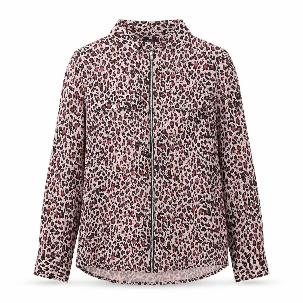 Klass Women’s Pink Animal Print Button-Up Blouse Size 10