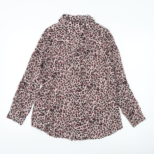 Klass Women’s Pink Animal Print Button-Up Blouse Size 10