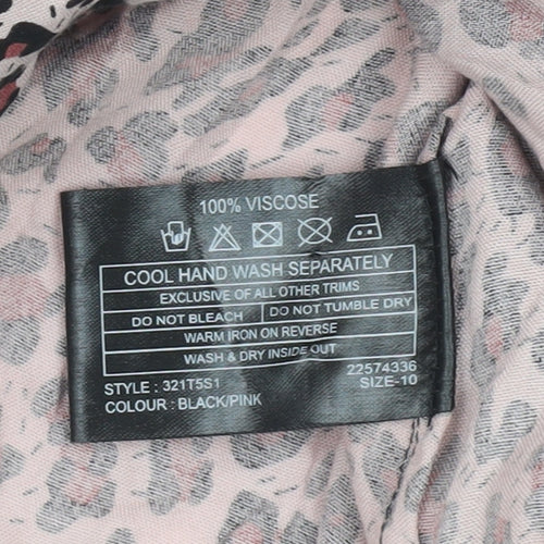 Klass Women’s Pink Animal Print Button-Up Blouse Size 10