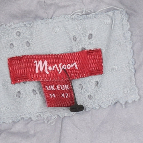 Monsoon Women’s Blue Cotton Blazer Jacket Size 14 UK