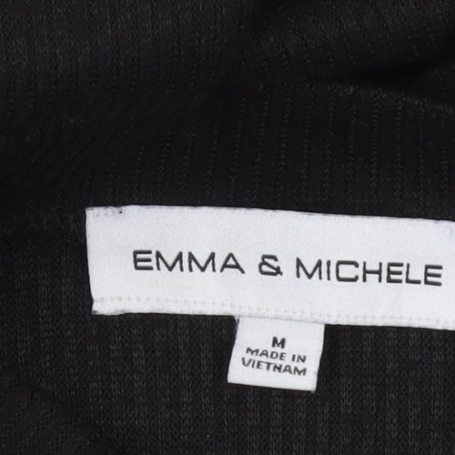 Emma & Michele Women’s Black Midi Shirt Dress M Long Sleeve