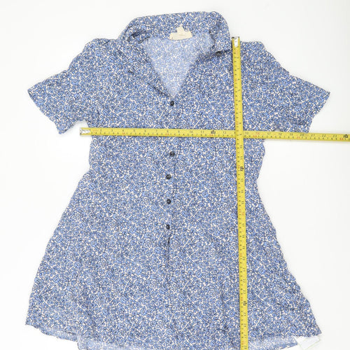 Urban Renewal Women’s Blue Floral Shirt Dress M Knee Length Viscose