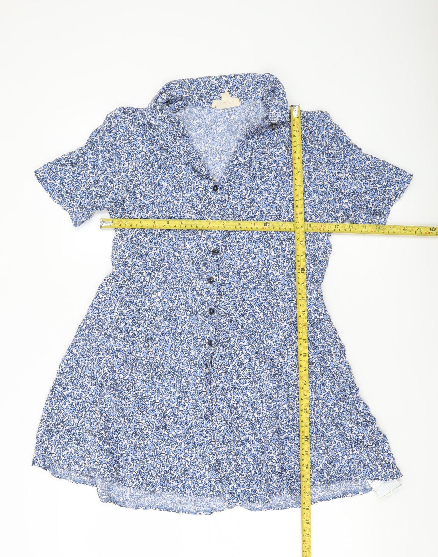 Urban Renewal Women’s Blue Floral Shirt Dress M Knee Length Viscose
