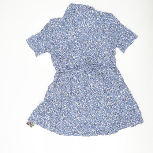 Urban Renewal Women’s Blue Floral Shirt Dress M Knee Length Viscose