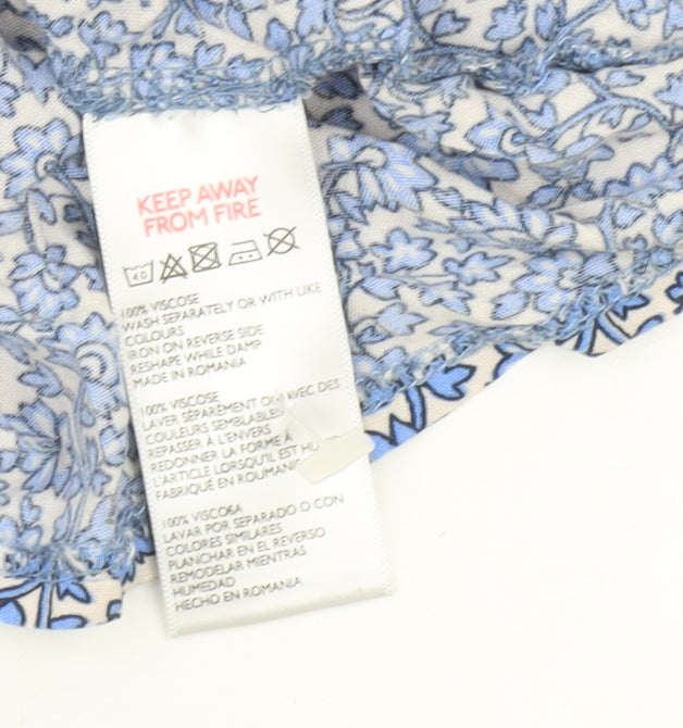Urban Renewal Women’s Blue Floral Shirt Dress M Knee Length Viscose