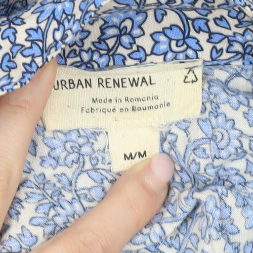 Urban Renewal Women’s Blue Floral Shirt Dress M Knee Length Viscose