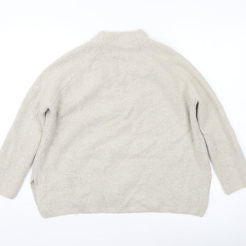 MNG Basics Women’s Beige Mock Neck Pullover Jumper Size 8