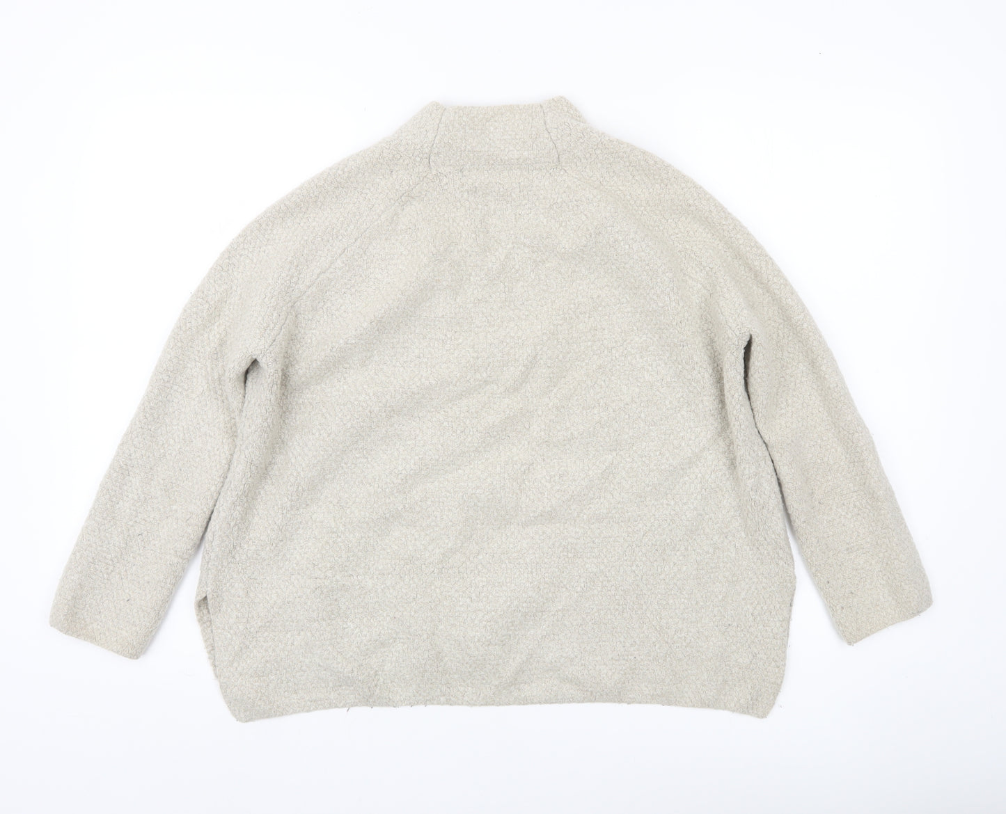 MNG Basics Women’s Beige Mock Neck Pullover Jumper Size 8