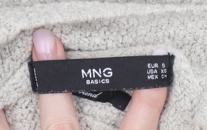 MNG Basics Women’s Beige Mock Neck Pullover Jumper Size 8
