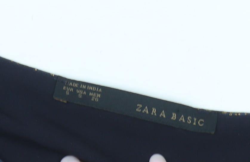 Zara Basic Women’s Blue Floral Beaded Blouse Size 10 Party Top