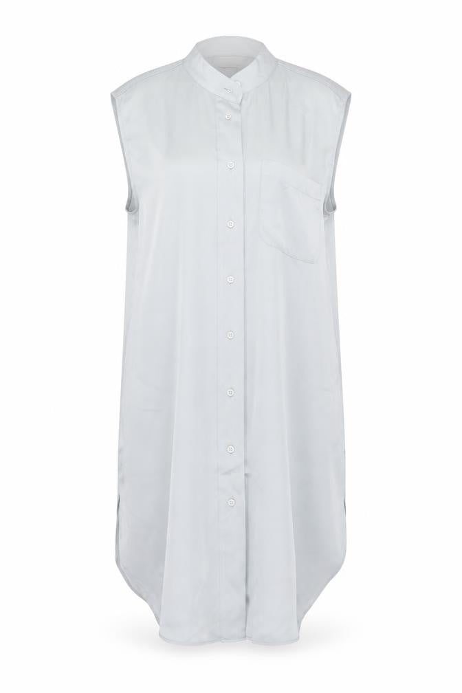 H&M Women’s Grey Sleeveless Shirt Dress Size 8 Collared Buttoned