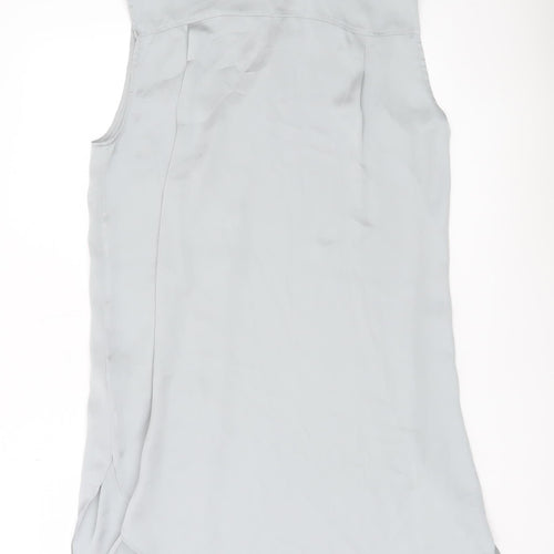 H&M Women’s Grey Sleeveless Shirt Dress Size 8 Collared Buttoned