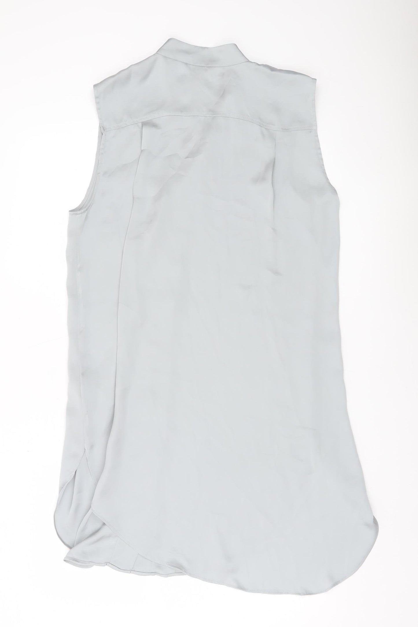 H&M Women’s Grey Sleeveless Shirt Dress Size 8 Collared Buttoned