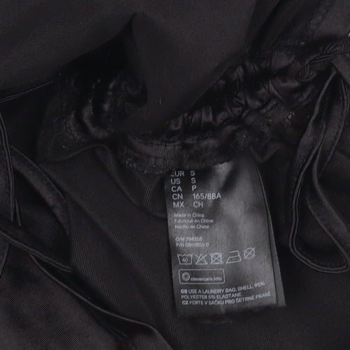 H&M Divided Women’s Black Slip Ruched Mini Party Dress Size S
