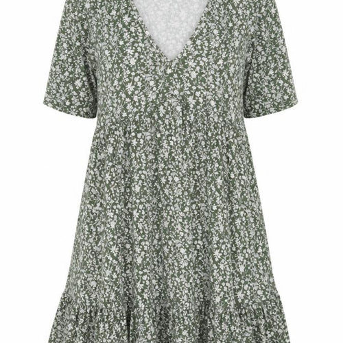 Miss Selfridge Women’s Green Floral V-Neck Wrap Dress Size 10