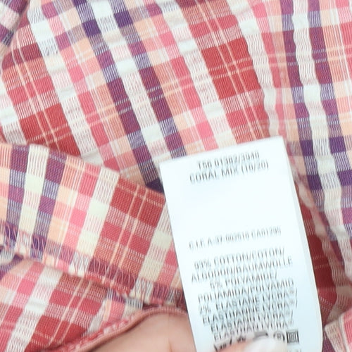 Marks and Spencer Women’s Pink Check Pencil Skirt Size 10 Knee Length