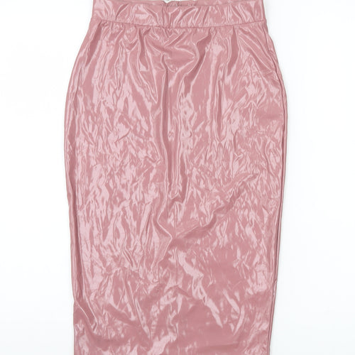 ASOS Women’s Pink Midi Pencil Skirt UK 6 High Rise Stretch