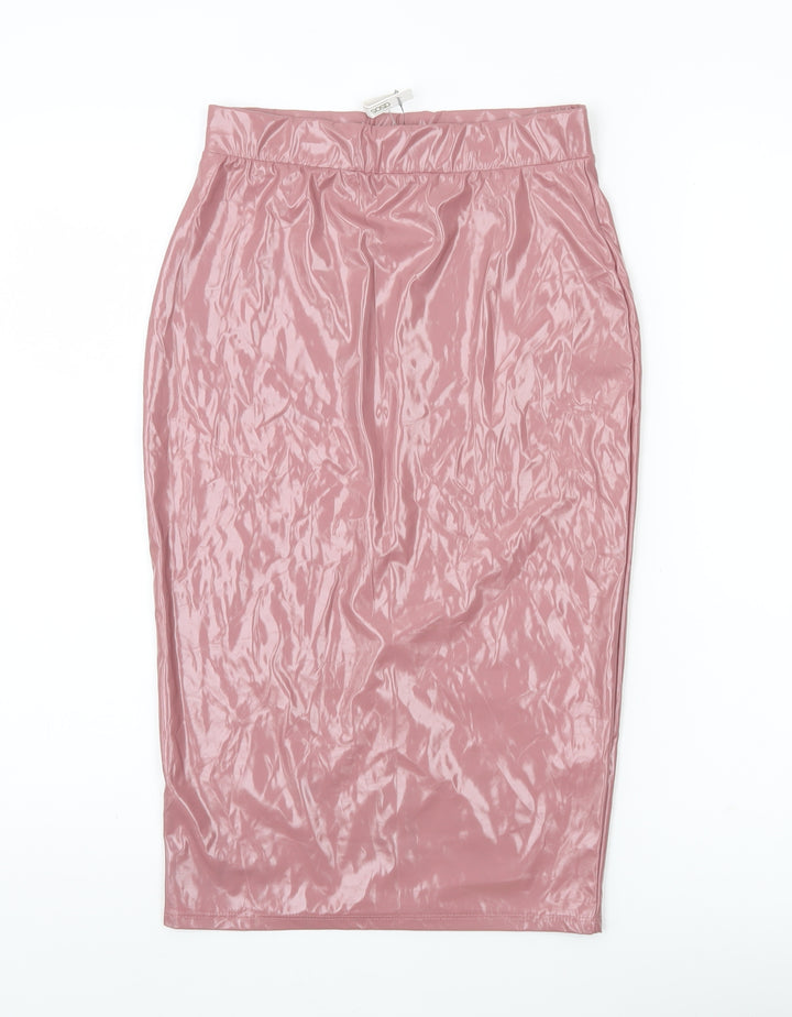 ASOS Women’s Pink Midi Pencil Skirt UK 6 High Rise Stretch