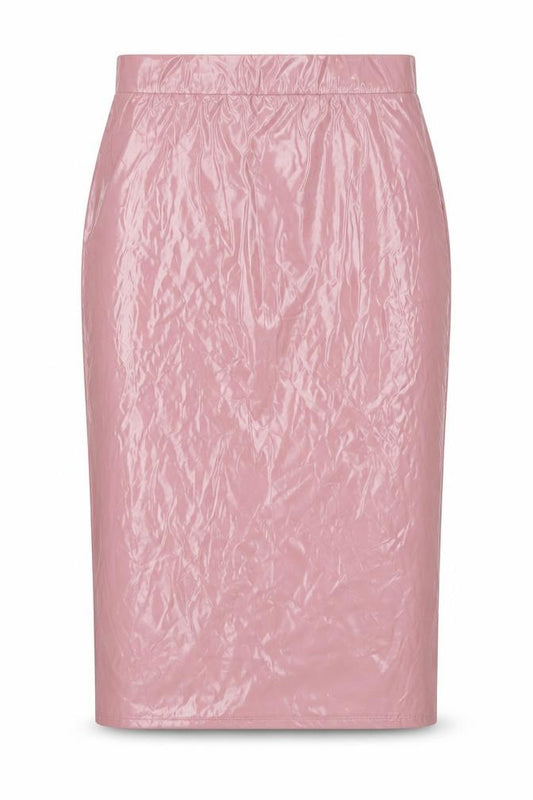Front view of ASOS Women’s Pink Midi Pencil Skirt UK 6 High Rise Stretch