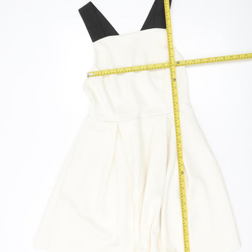 ASOS Women Ivory Skater Dress Size 14 Sleeveless Partywear