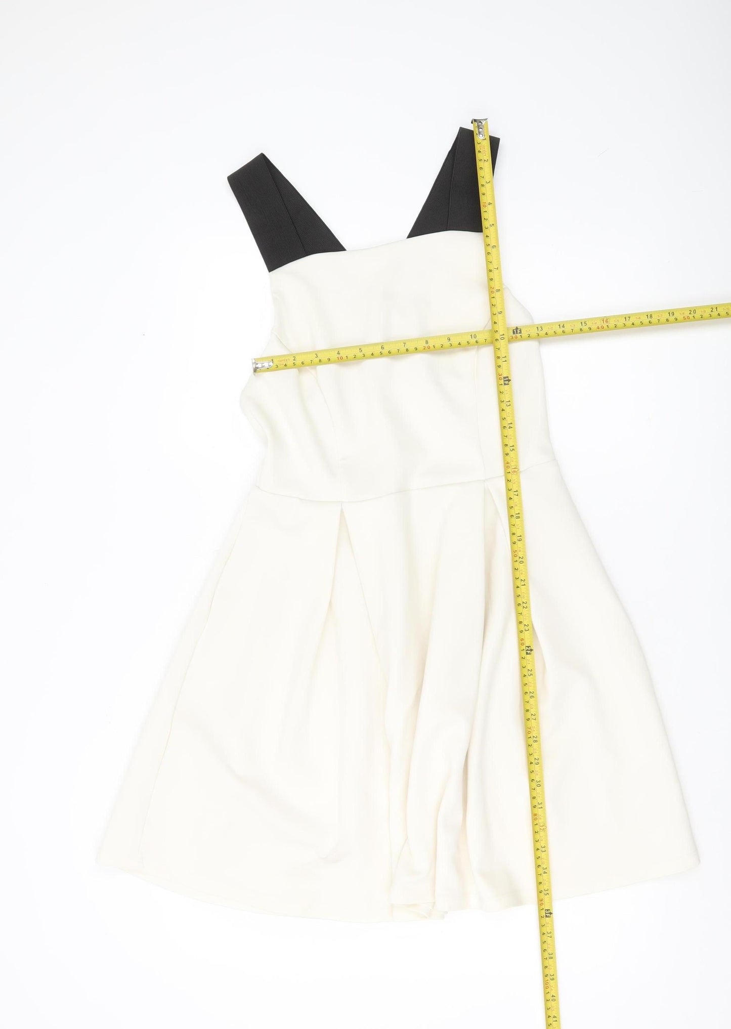 ASOS Women Ivory Skater Dress Size 14 Sleeveless Partywear