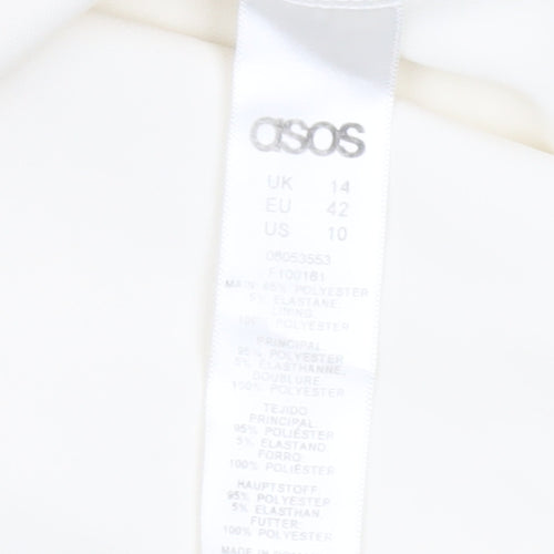 ASOS Women Ivory Skater Dress Size 14 Sleeveless Partywear