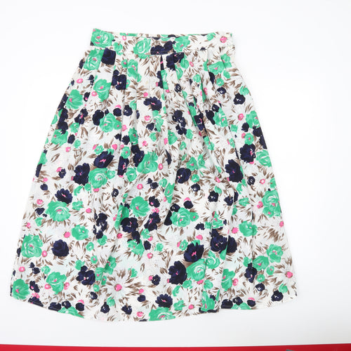 Jacques Vert Women’s Multicoloured Floral Pleated A-Line Midi Skirt Size 16