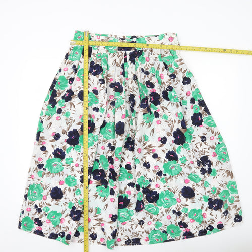Jacques Vert Women’s Multicoloured Floral Pleated A-Line Midi Skirt Size 16