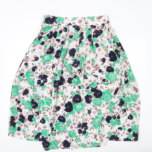 Jacques Vert Women’s Multicoloured Floral Pleated A-Line Midi Skirt Size 16