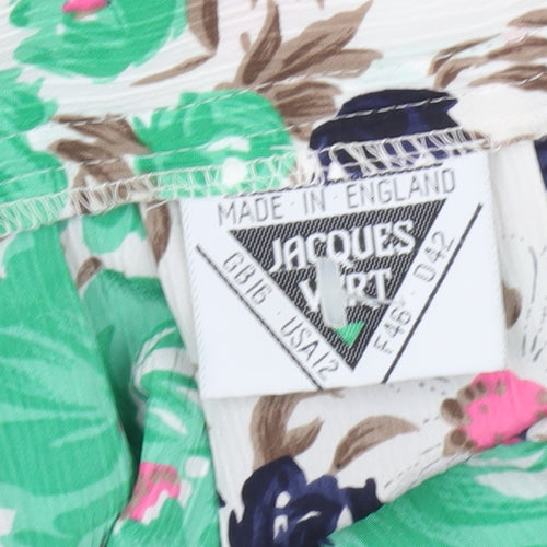 Jacques Vert Women’s Multicoloured Floral Pleated A-Line Midi Skirt Size 16