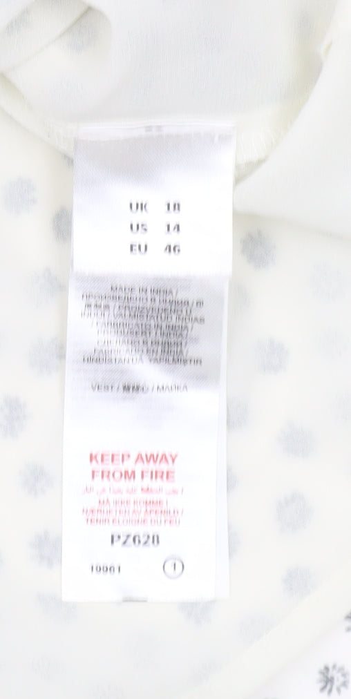 Capsule Womens White Floral Sleeveless Tunic Blouse Size 18