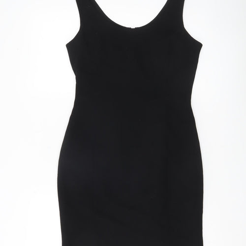 Racing Green Womens Black Wool Sheath Dress Size 10 Sleeveless