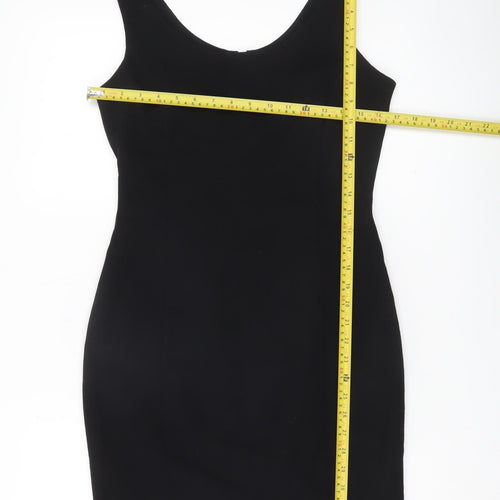 Racing Green Womens Black Wool Sheath Dress Size 10 Sleeveless