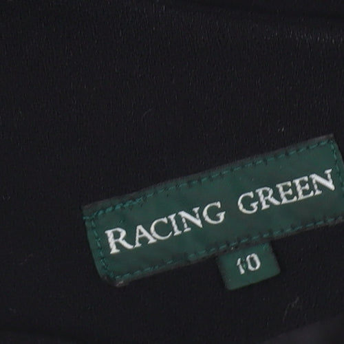 Racing Green Womens Black Wool Sheath Dress Size 10 Sleeveless
