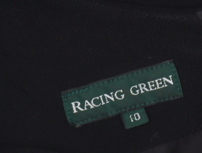 Racing Green Womens Black Wool Sheath Dress Size 10 Sleeveless
