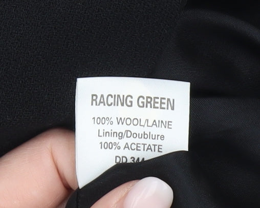 Racing Green Womens Black Wool Sheath Dress Size 10 Sleeveless