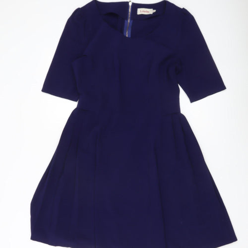 Louche Women Blue Fit & Flare Knee Length Dress Size 12