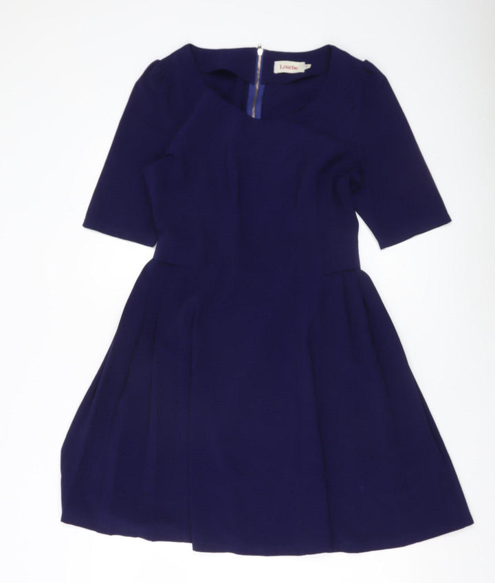 Louche Women Blue Fit & Flare Knee Length Dress Size 12