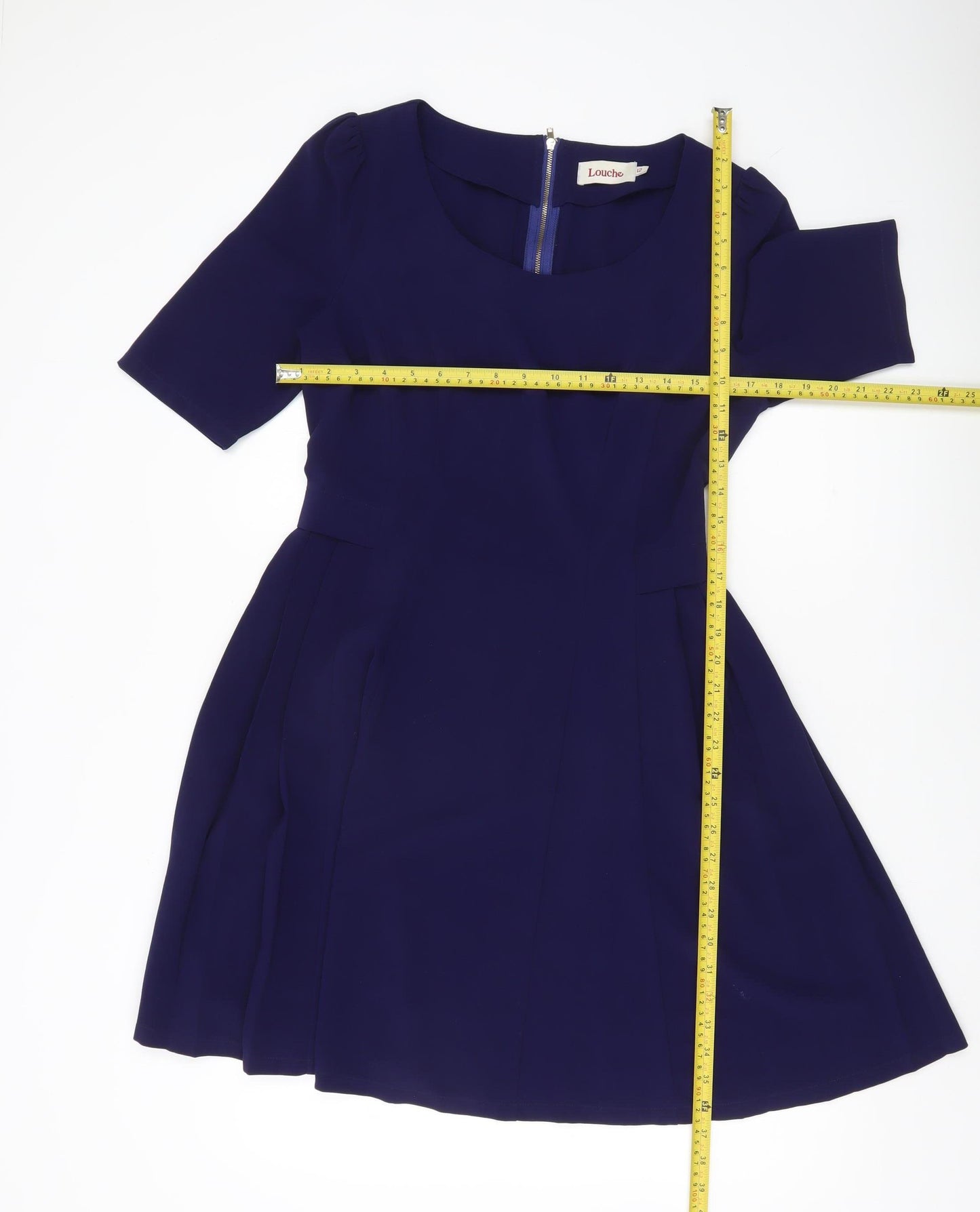 Louche Women Blue Fit & Flare Knee Length Dress Size 12