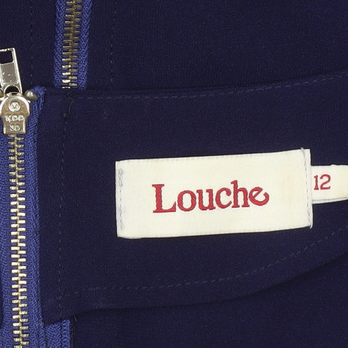 Louche Women Blue Fit & Flare Knee Length Dress Size 12
