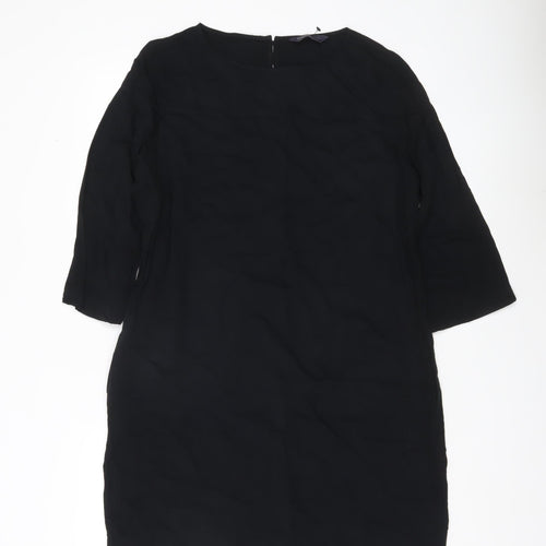 Marks and Spencer Womens Black Size 12 Shift Dress 3/4 Sleeve