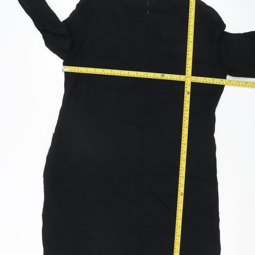 Marks and Spencer Womens Black Size 12 Shift Dress 3/4 Sleeve