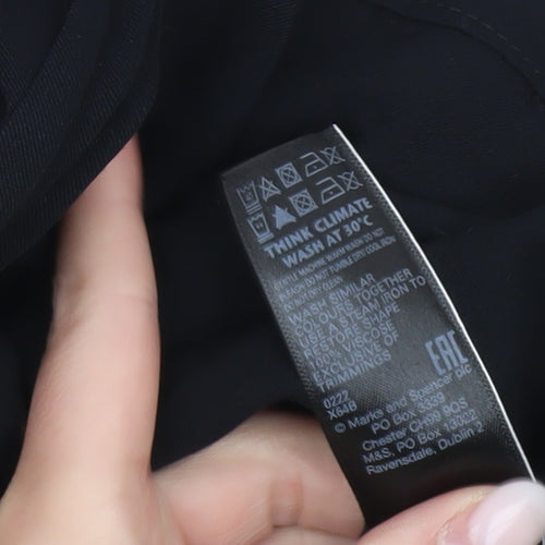 Marks and Spencer Womens Black Size 12 Shift Dress 3/4 Sleeve