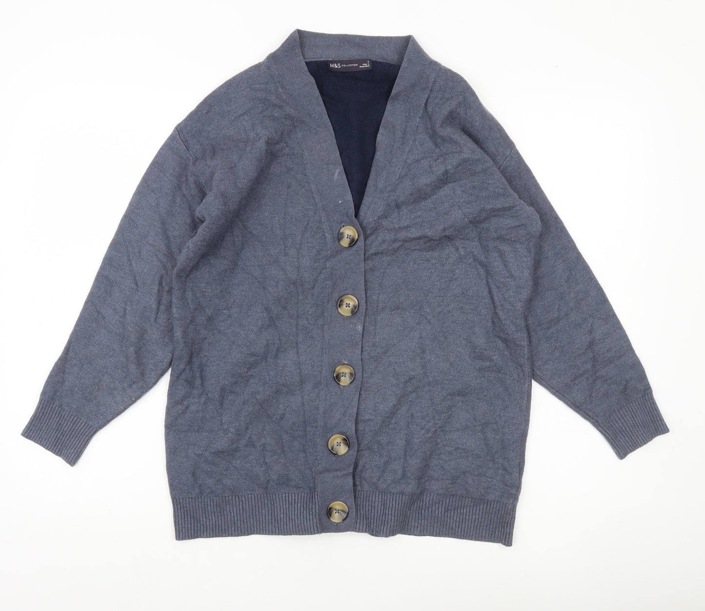 Marks and Spencer Women’s Blue Cardigan Size S V-Neck Button Knit
