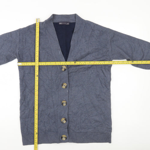 Marks and Spencer Women’s Blue Cardigan Size S V-Neck Button Knit