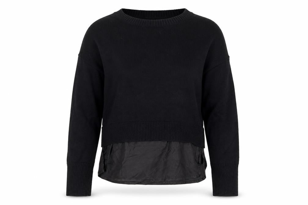 Front view of Les Cocools Women’s Black Knit jumper, size M