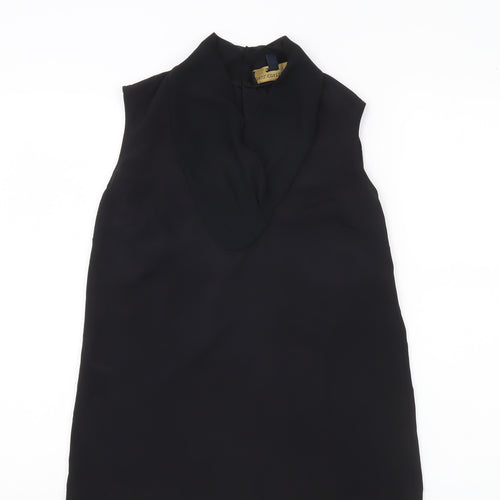 Paul Costelloe Women Black Chiffon Cowl Neck Sleeveless Blouse UK 10