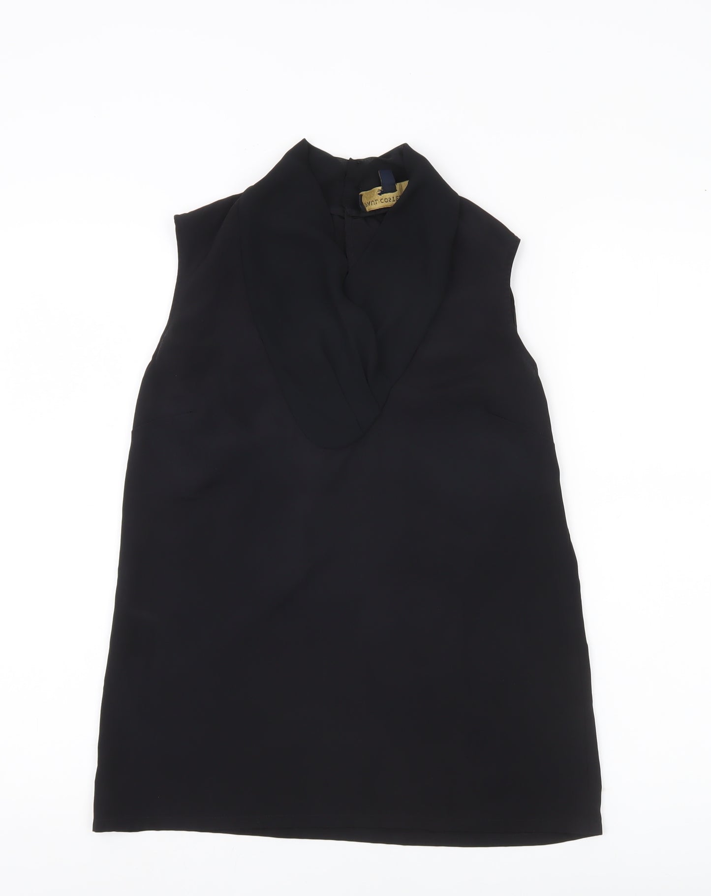 Paul Costelloe Women Black Chiffon Cowl Neck Sleeveless Blouse UK 10